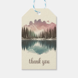 Étiquettes-cadeau Forêt d'aquarelle