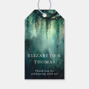 Étiquettes-cadeau Forêt enchantée Magique Emeraude Élégant Mariage