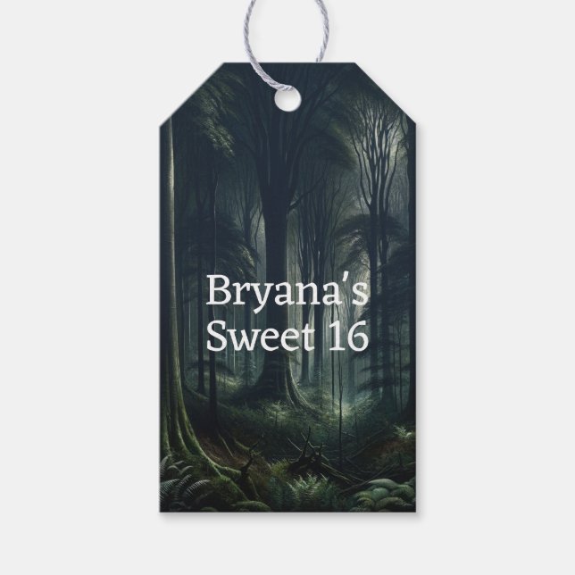 Étiquettes-cadeau Forêt foncée à Twilight Sweet 16 (Devant)