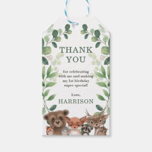 Étiquettes-cadeau Forêt lunaire Animaux de forêt Merci