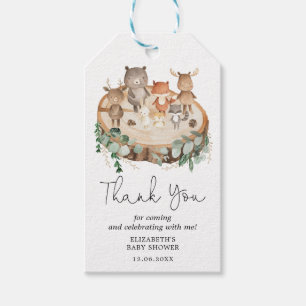 Étiquettes-cadeau Forêt rustique Bois Animaux Baby shower Faveurs