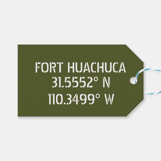 Étiquettes-cadeau Fort Huachuca Latitude Longitude (Devant (Horizontal))
