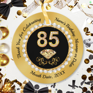 Étiquettes Cadeau Fournitures pour fête d'anniversaire 85 ans. Étiqu