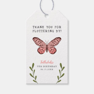 Étiquettes-cadeau Foutaise de la fête d'anniversaire des papillons