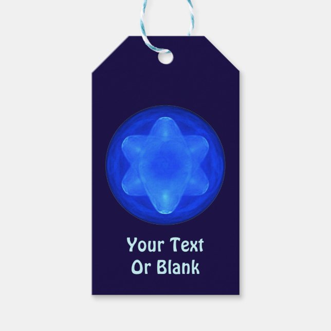Étiquettes-cadeau Fractal Bluestar (Devant)