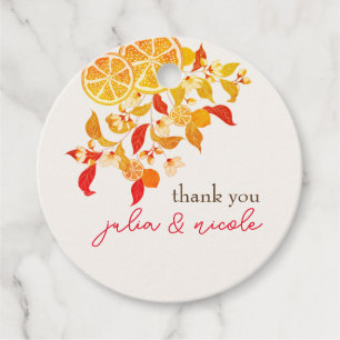 Étiquettes Cadeau Fraîcheur Citrus Foliage Mariage