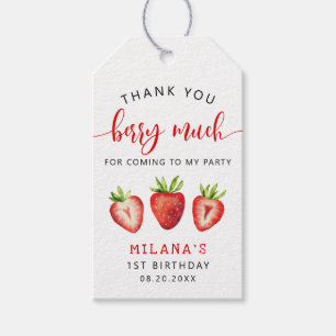 Étiquettes-cadeau Fraise Anniversaire Merci Berry beaucoup