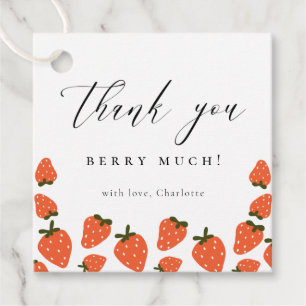 Étiquettes Cadeau Fraise Anniversaire Thème Merci