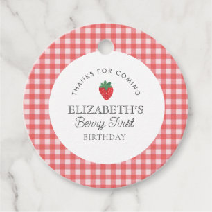 Étiquettes Cadeau Fraise Berry Premier pique-nique Anniversaire