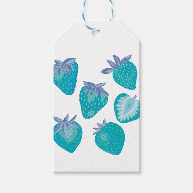 Étiquettes-cadeau Fraise bleue (Devant)