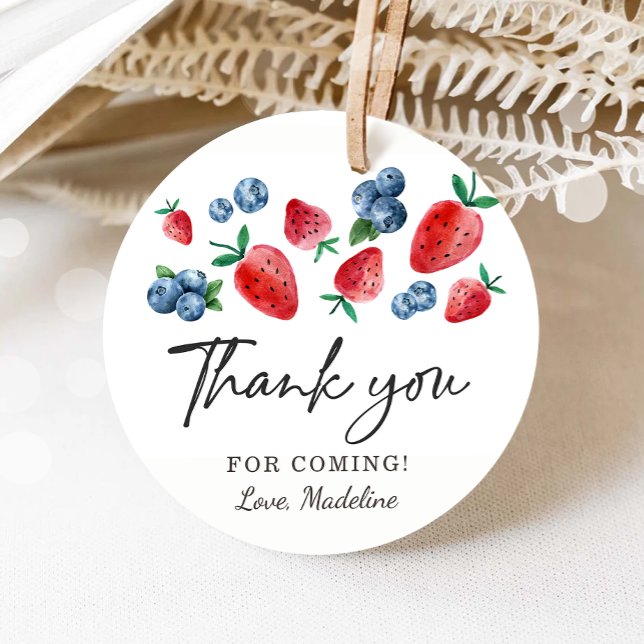 Étiquettes Cadeau Fraise Blueberry Favoriser Balise Anniversaire Ber (Créateur téléchargé)