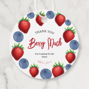 Étiquettes Cadeau Fraise Blueberry Girl Anniversaire Merci