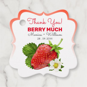 Étiquettes Cadeau Fraise Fruit Merci