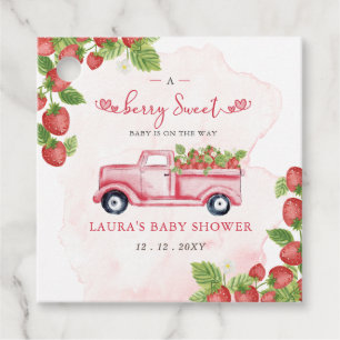 Étiquettes Cadeau Fraise rose Rouge Berry Baby shower sucré