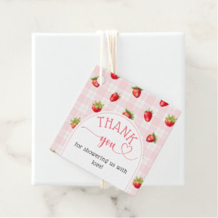 Étiquettes Cadeau Fraise sucrée couche rustique bébé fille douche