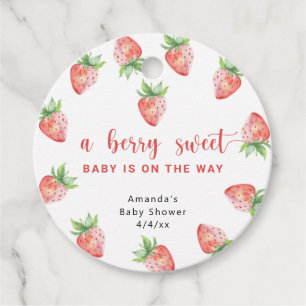 Étiquettes Cadeau Fraises d'aquarelle
