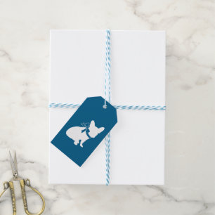 Étiquettes-cadeau Français Baby shower Bulldog Français Frenchie Blu