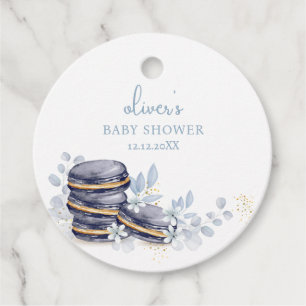 Étiquettes Cadeau Français Floral Bonjour Bébé Macaron Baby shower