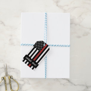 Étiquettes-cadeau Frappe Frappe personnalisée mince Red Line USA