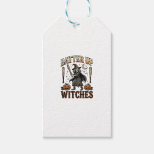 Étiquettes-cadeau Frappez les sorcières Design de baseball Halloween
