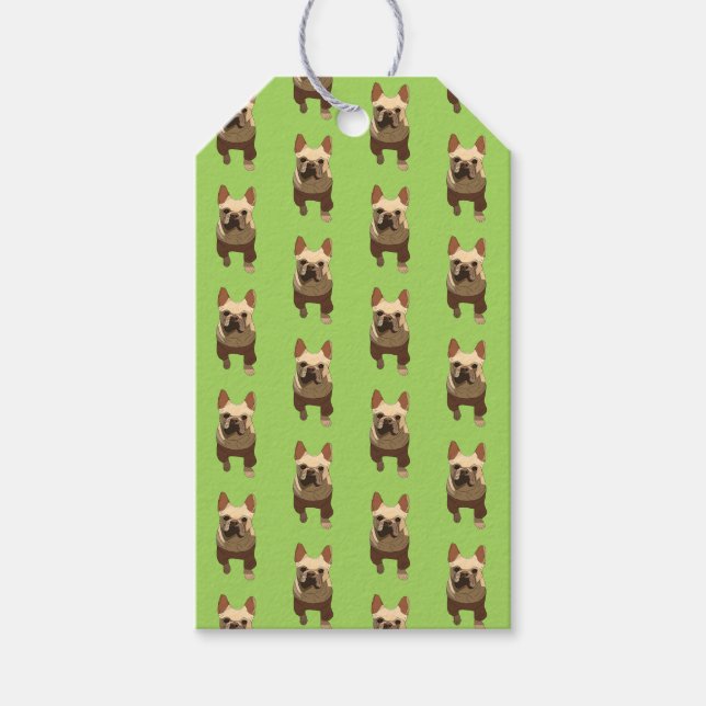 Étiquettes-cadeau French Bulldog, Lime Green (Devant)