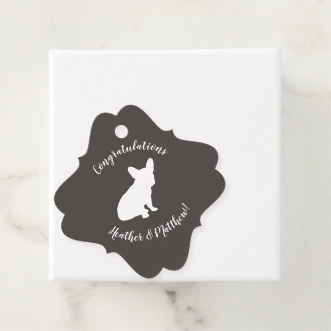 Étiquettes Cadeau French Bulldog Theme Party - Baby shower neutre (En situation)