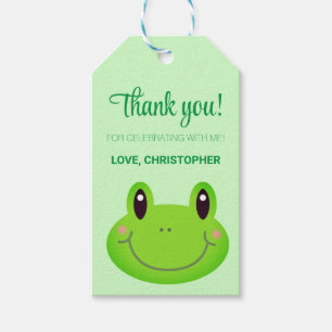 Étiquettes-cadeau Froggy fête d'anniversaire mignon merci
