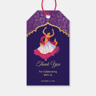Étiquettes-cadeau Frontière motif violette asiatique Arabe dorée Meh