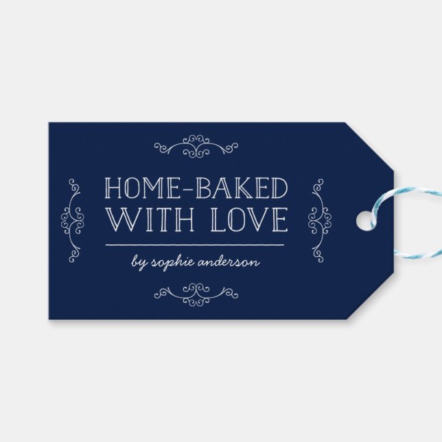 Étiquettes-cadeau Fruit De Couleur Éditable Maison Cuite Avec Amour (Devant (Horizontal))