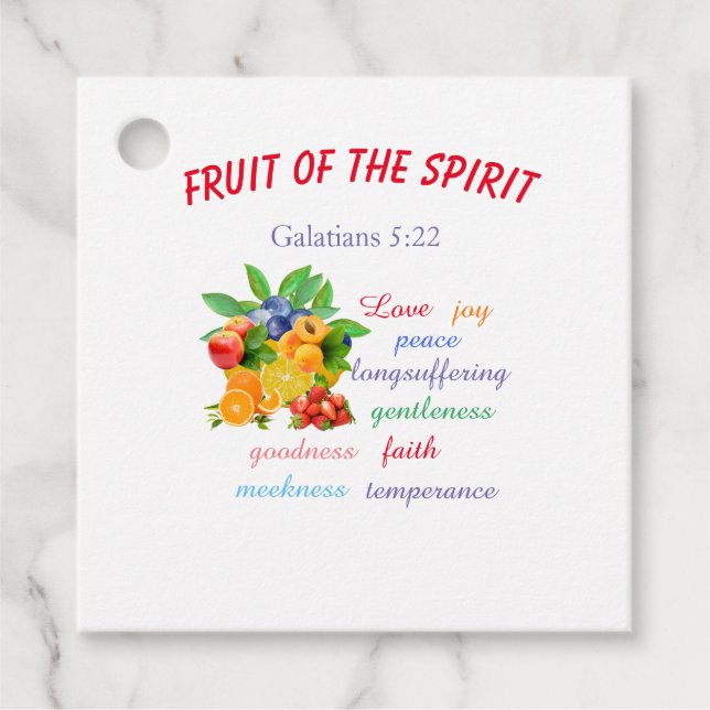 Étiquettes Cadeau Fruit de l'Esprit (Devant)