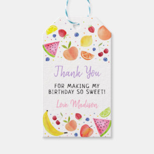 Étiquettes-cadeau Fruits à deux tti Deuxième anniversaire