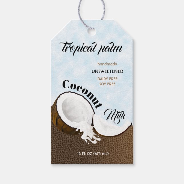 Étiquettes-cadeau Fruits tropicaux de la noix de coco (Devant)