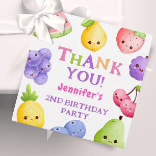 Étiquettes Cadeau Frutti à deux tti ! Fruit à croûte rose Fille 2e a