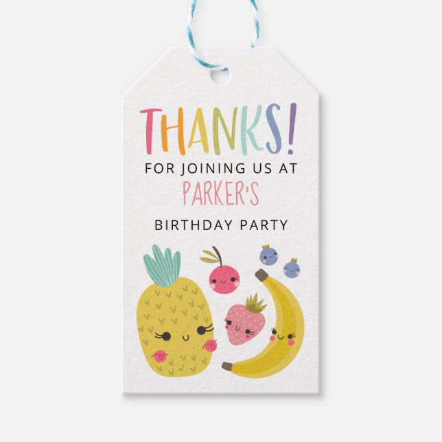 Étiquettes-cadeau Frutti Anniversaire Merci de fête Favoriser (Devant)
