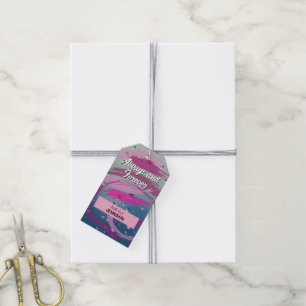 Étiquettes-cadeau Fuchsia & Coup de pinceau rose tendre Toujours et