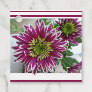 Étiquettes Cadeau Fuchsia Pink Chrysanthemums Collage Favoriser Tags