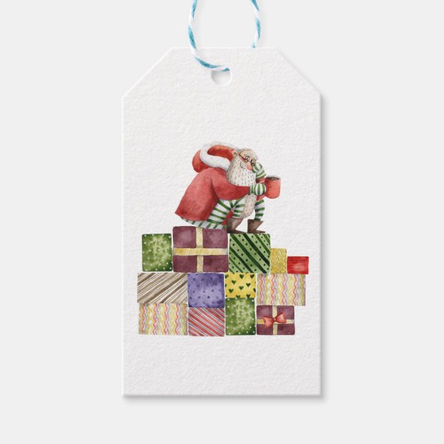 Étiquettes-cadeau Fun Père Noël Noël (Devant)