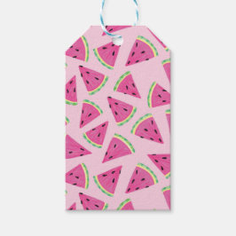 Étiquettes-cadeau Fun Pink Tropical Summer Watermelon motif
