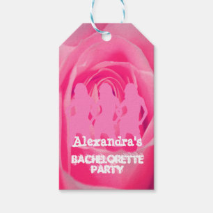 Étiquettes-cadeau Fun rose fête filles personnalisées bachelorette