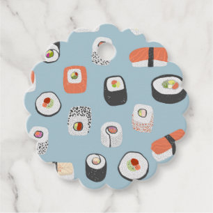 Étiquettes Cadeau Fun Sushi Nigiri Maki Roll Japonais Motif alimenta