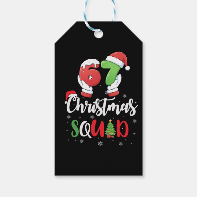 Étiquettes-cadeau Funny 67 Six Seven Brianrot Christmas Squad (Devant)