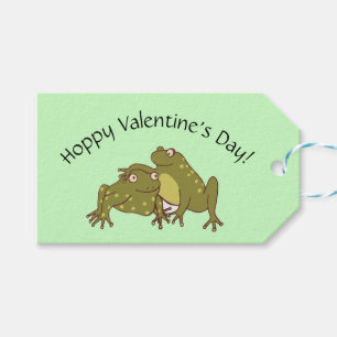 Étiquettes-cadeau Funny Cute Valentines Jour Hoppy Frogs In Love