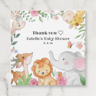 Étiquettes Cadeau Funny mignon Baby shower d'animaux en bois