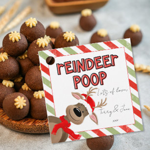 Étiquettes Cadeau Funny Reindeer Poop Noël Favoriser Sac de vacances