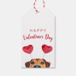 Étiquettes-cadeau Funny Valentine's Day mignon Chien Coeur Headband