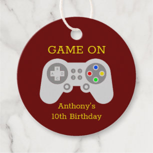 Étiquettes Cadeau Gamer moderne N'importe quel âge fête d'anniversai