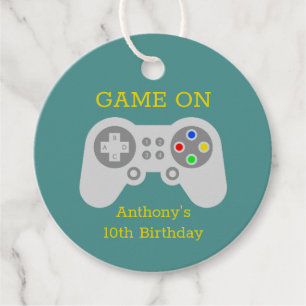 Étiquettes Cadeau Gamer moderne N'importe quel âge fête d'anniversai