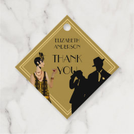 Étiquettes Cadeau Gangster Moll 1920s Flapper Gatsby Party BlackGold