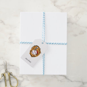 Étiquettes-cadeau Gant de baseball et balle de Noël