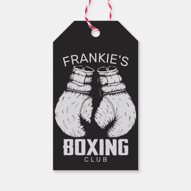 Étiquettes-cadeau Gants de boxe club Boxer Gym Fighter (Devant)
